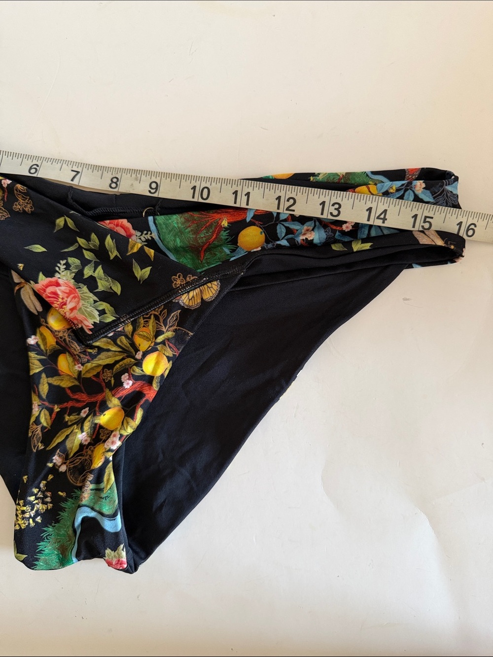 We Are HAH Black Floral V-Front Hipster Bikini Bottom size M - Picture 6 of 6